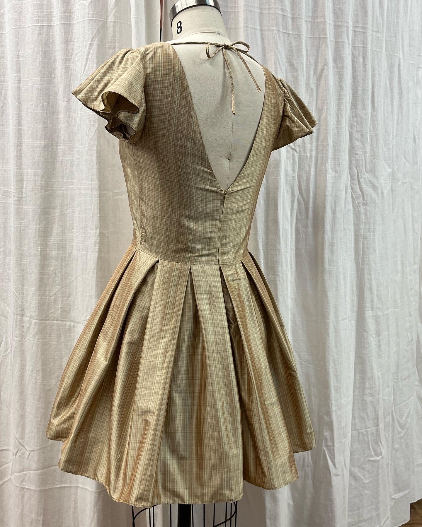 100% silk pleated dress