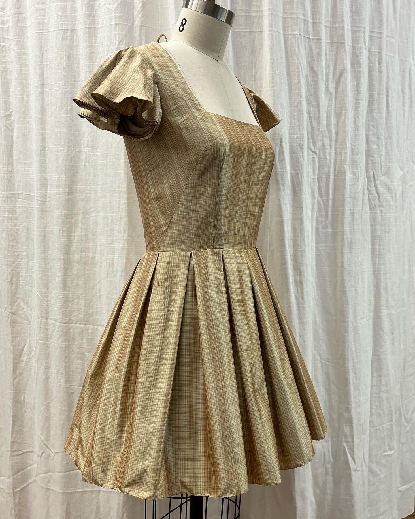 100% silk pleated dress