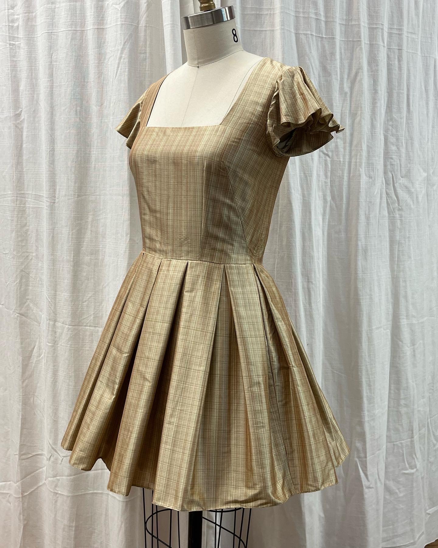 100% silk pleated dress