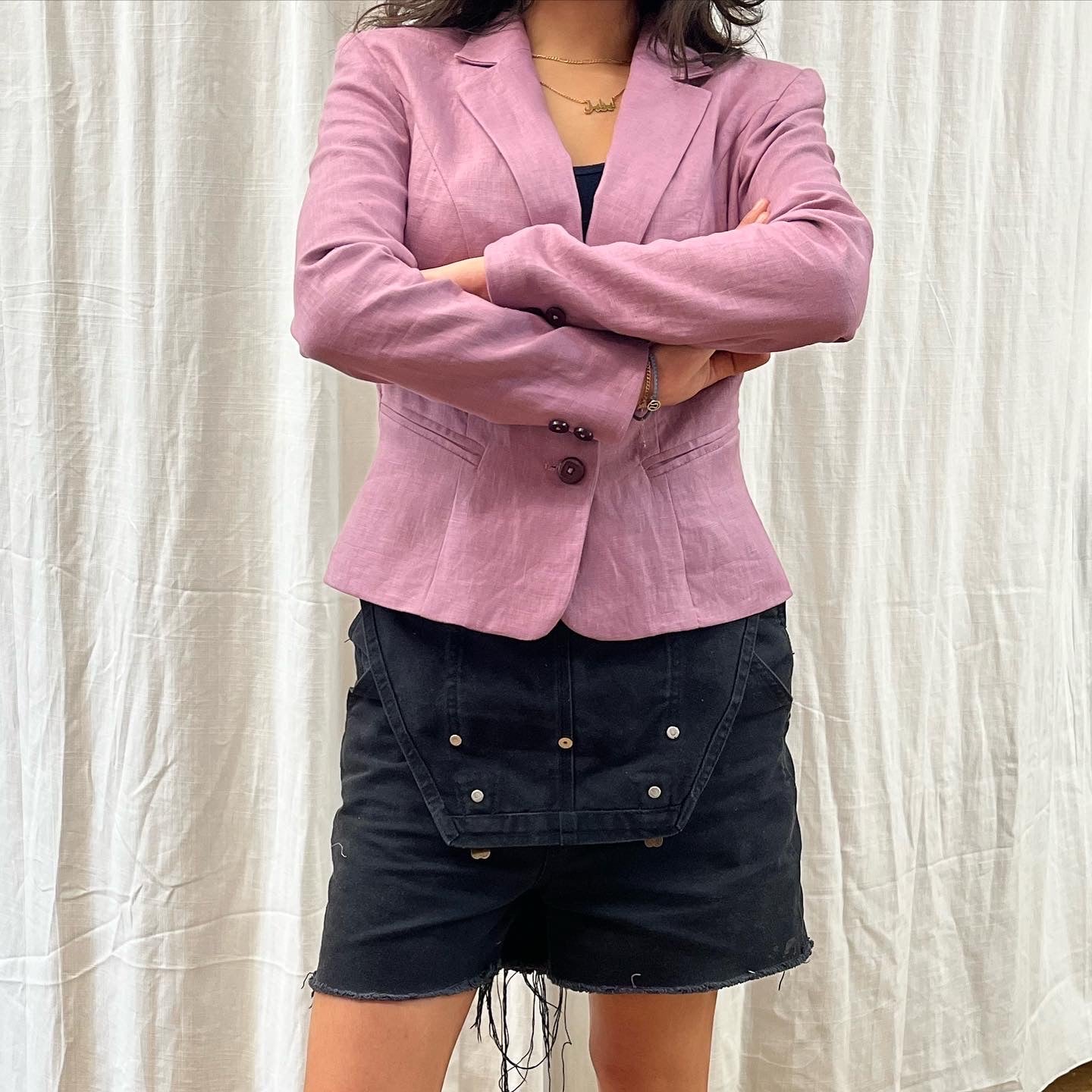 Lined linen blazer