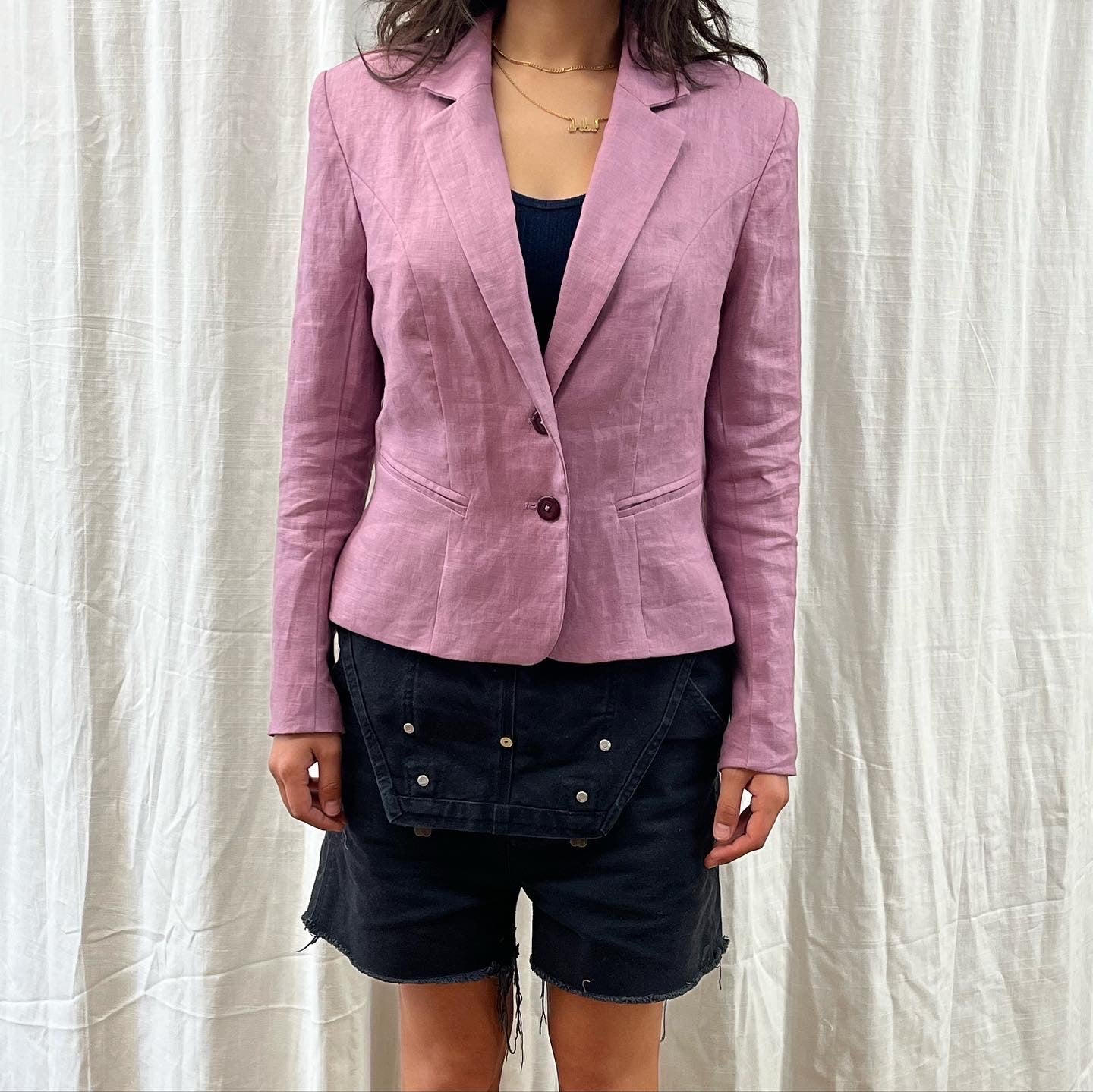 Lined linen blazer